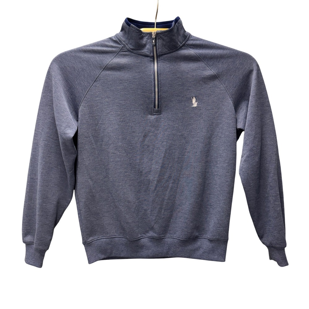 Fairway & Greene Mens Blue Heathered Quarter Zip Golf Pullover Sweater Size M